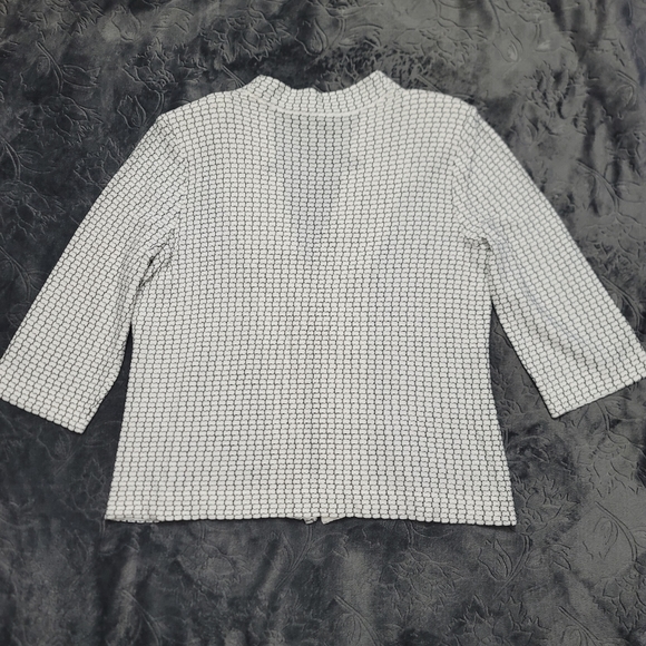 Ming Wang Knit Blazer Jacket Cardigan Women's Size XL NWOT Black/White - Picture 4 of 16